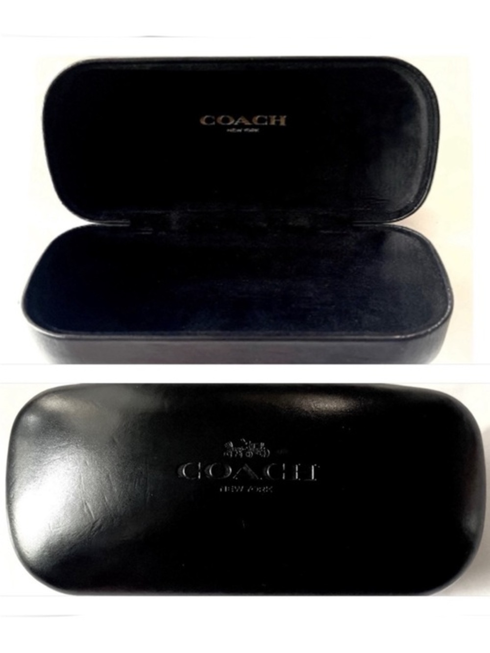 Coach! LARGE Black Velvet-Lined Eyewear Case with Gold Logo!